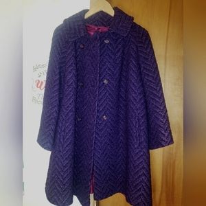 Vintage Michel Daniel Purple Wool Pea Coat, Womens Size M